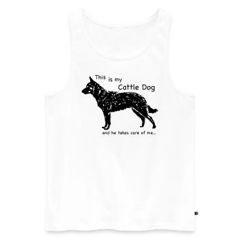 Cattle Dog Aufpasser - Männer Premium Bio Tank Top - Weiß - Vorne - Michal (187cm)