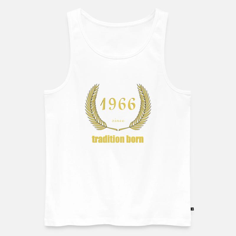 Tradition Born 1966 - Männer Premium Bio Tank Top - Weiß