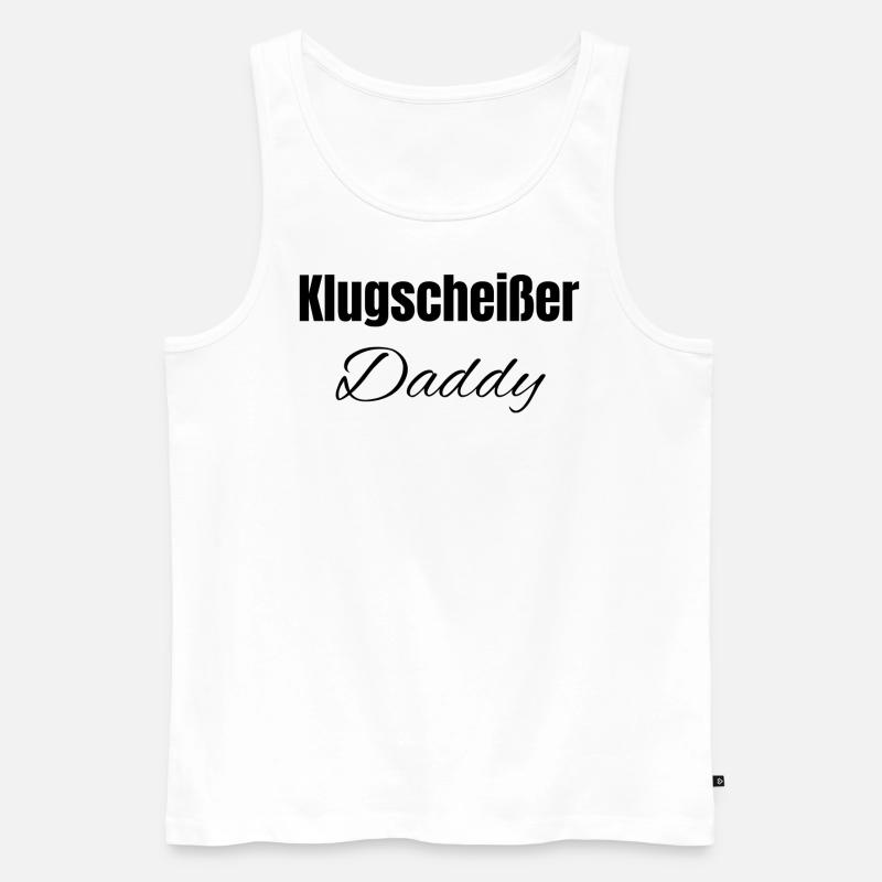 Klugscheißer Daddy - Männer Premium Bio Tank Top - Weiß