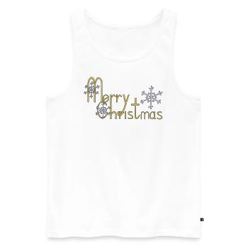 Merry Christmas - Men's Premium Organic Tank Top - white - Front - AI Model Male 178 light (178cm)