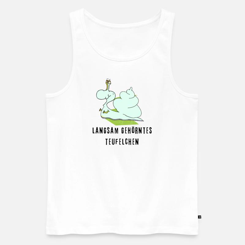 langsam gehörntes Teufelchen - Männer Premium Bio Tank Top - Weiß