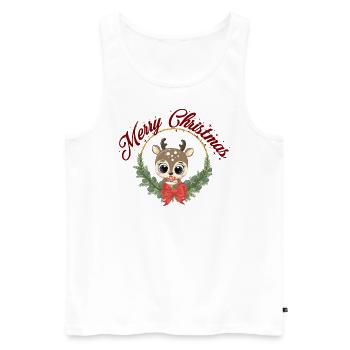 süsses Rentier Weihnachten Rudolf Merry Christmas - Männer Premium Bio Tank Top - Weiß - Vorne - AI Model Male 178 light (178cm)