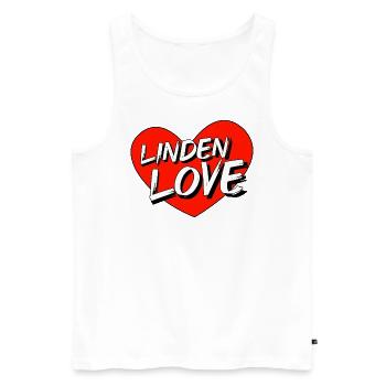 Linden Love mit Herz Hannover Linden - Männer Premium Bio Tank Top - Weiß - Vorne - Michal (187cm)