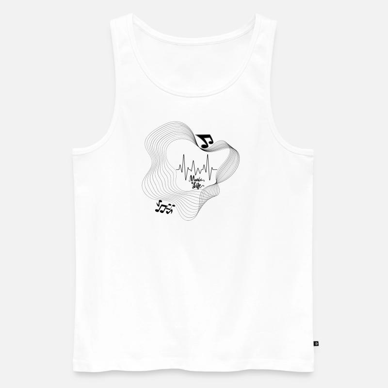 Music - Männer Premium Bio Tank Top - Weiß
