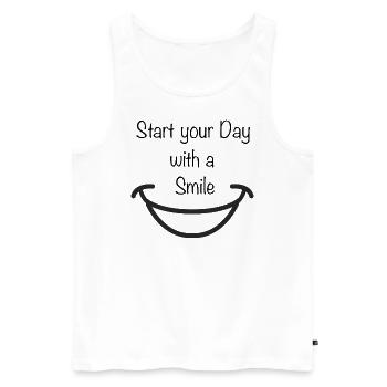 Smile Day - Männer Premium Bio Tank Top - Weiß - Vorne - Michal (187cm)