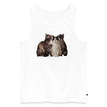 Glückskatzen - Männer Premium Bio Tank Top - Weiß - Vorne - Michal (187cm)
