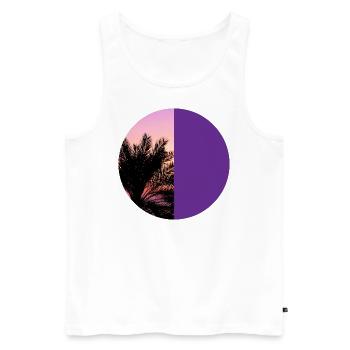 T-Shirt Urlaub Strand Palmen Ferien Sommer Sonne - Männer Premium Bio Tank Top - Weiß - Vorne - AI Model Male 178 light (178cm)