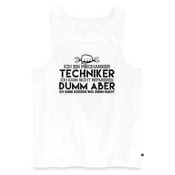 Mechaniker Techniker | Mechaniker - Männer Premium Bio Tank Top - Weiß - Vorne - Michal (187cm)