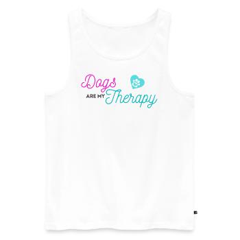 Dogs are my Therapy - Men's Premium Organic Tank Top - white - Front - Michal (187cm)