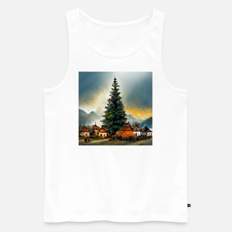 Weihnachtsdorf - Männer Premium Bio Tank Top - Weiß