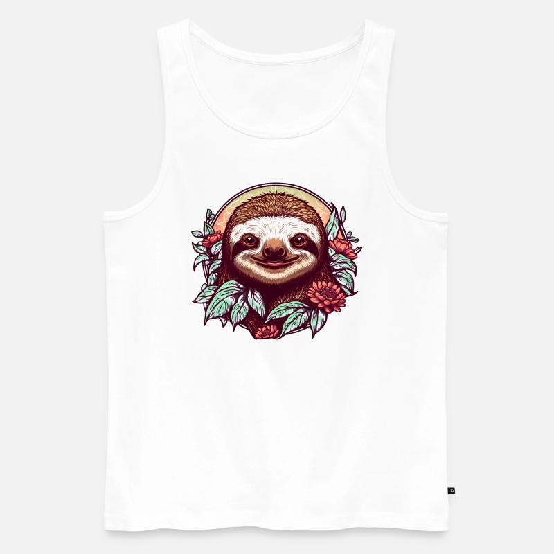 Faultier - Männer Premium Bio Tank Top - Weiß