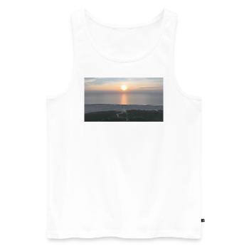 Sonnenuntergang - Sankt Peter Ording - Männer Premium Bio Tank Top - Weiß - Vorne - Michal (187cm)