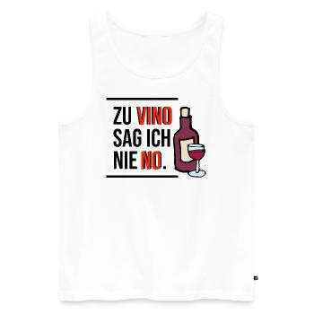 zu Vino sag ich nie NO - Männer Premium Bio Tank Top - Weiß - Vorne - Michal (187cm)