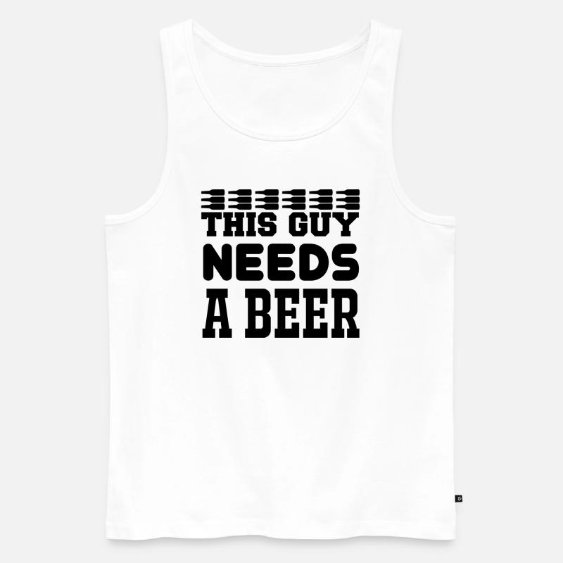 This Guy Needs a Beer - Männer Premium Bio Tank Top - Weiß