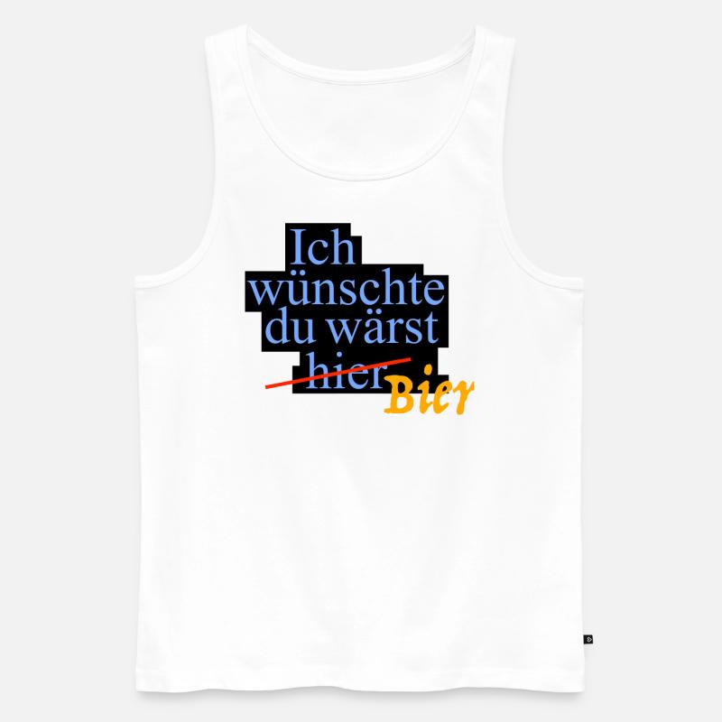 Bier Wunsch - Männer Premium Bio Tank Top - Weiß