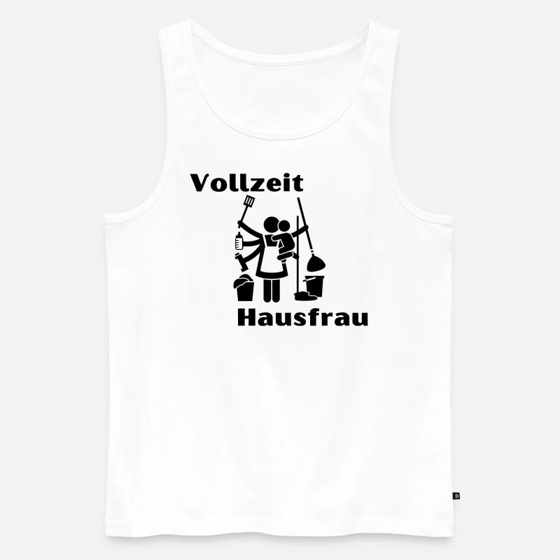 Vollzeit Hausfrau - Männer Premium Bio Tank Top - Weiß