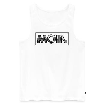 MOIN - das Design. - Männer Premium Bio Tank Top - Weiß - Vorne - Michal (187cm)