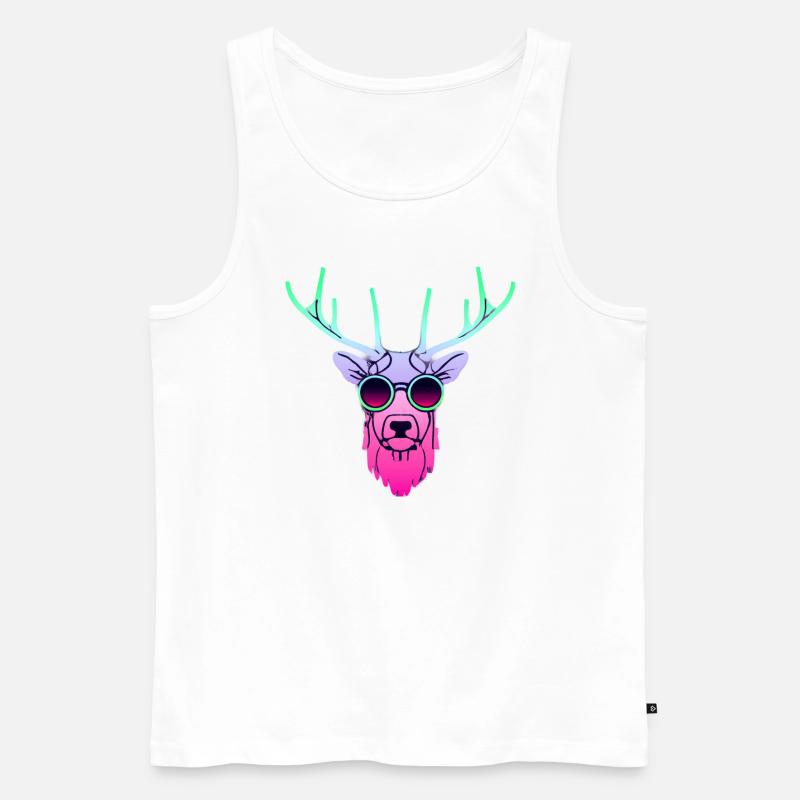 Cool Deer - Männer Premium Bio Tank Top - Weiß