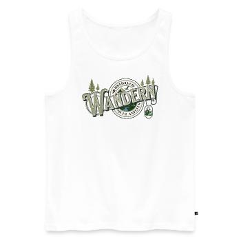 Wandern Hobby Vintage Mountain Funny Wanderer - Männer Premium Bio Tank Top - Weiß - Vorne - Michal (187cm)