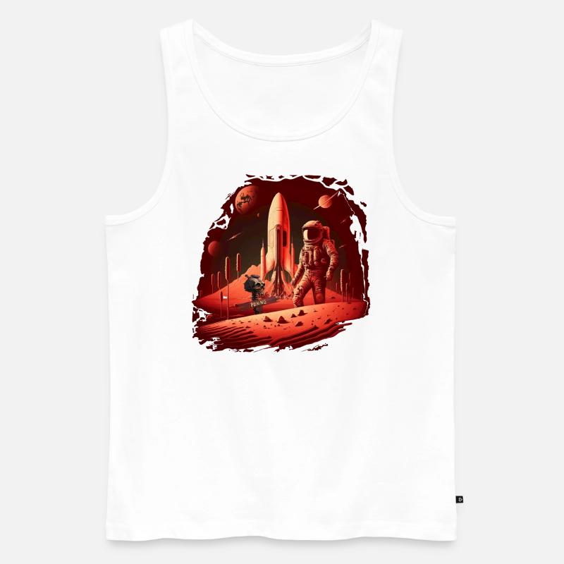 Lone Astronaut - Männer Premium Bio Tank Top - Weiß