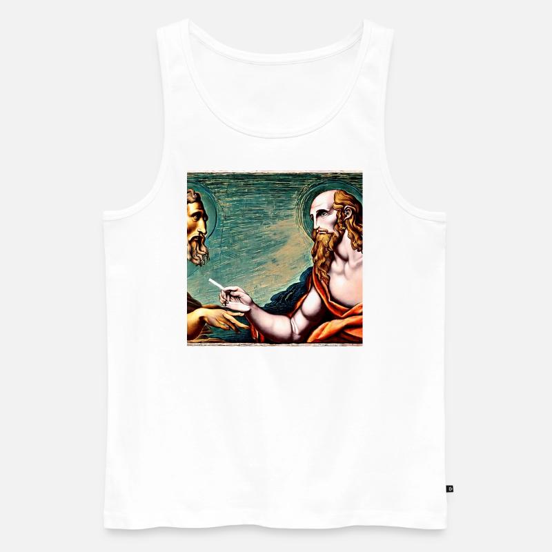 Apostel raucht eine Zigarette - Männer Premium Bio Tank Top - Weiß