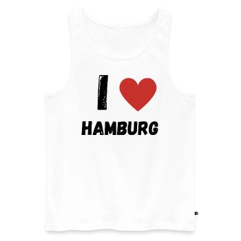 I Love Hamburg - Männer Premium Bio Tank Top - Weiß - Vorne - Michal (187cm)