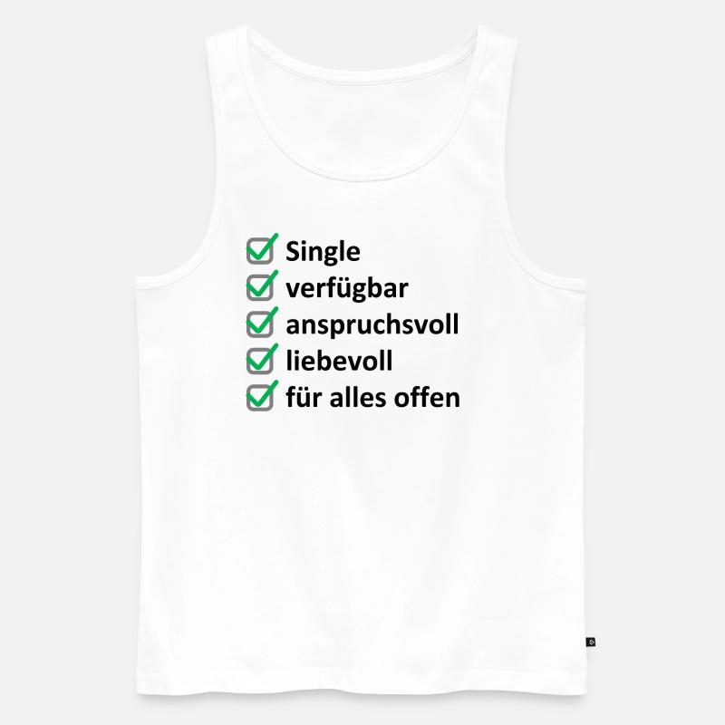 Single - Männer Premium Bio Tank Top - Weiß