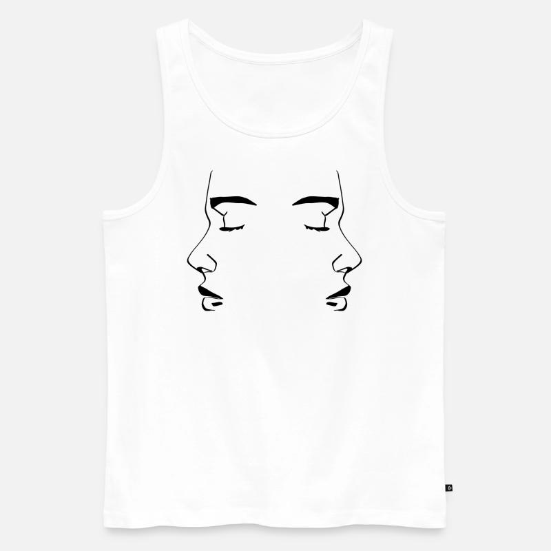 Seiten Profil - Männer Premium Bio Tank Top - Weiß