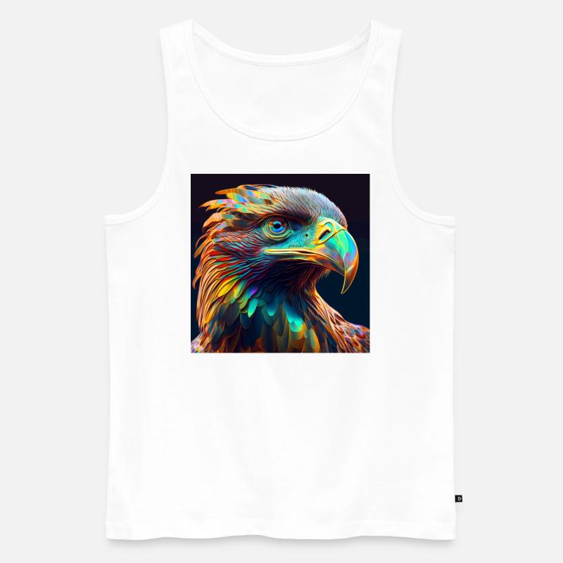 Farbiger Adler, einzigartiges Design, - Männer Premium Bio Tank Top - Weiß