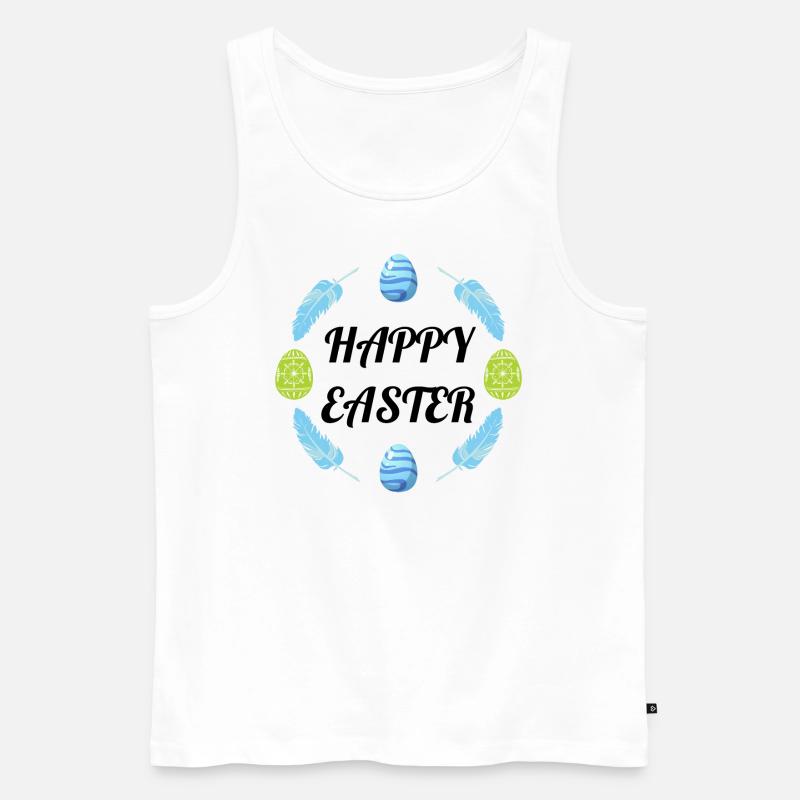 Happy Easter Osterei - Männer Premium Bio Tank Top - Weiß