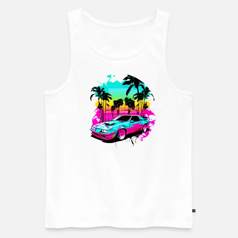 Miami Car 1 - Männer Premium Bio Tank Top - Weiß