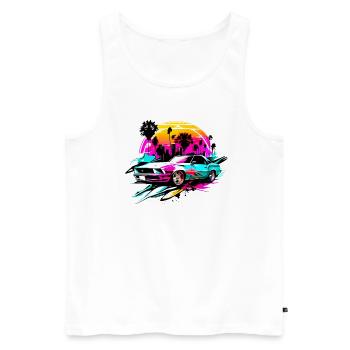 Miami Car 3 - Men's Premium Organic Tank Top - white - Front - Michal (187cm)