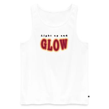 light up and glow - Männer Premium Bio Tank Top - Weiß - Vorne - Michal (187cm)