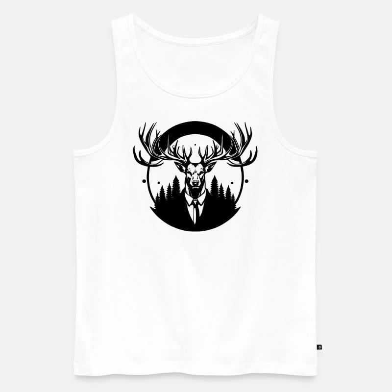 boss hirsch - Männer Premium Bio Tank Top - Weiß