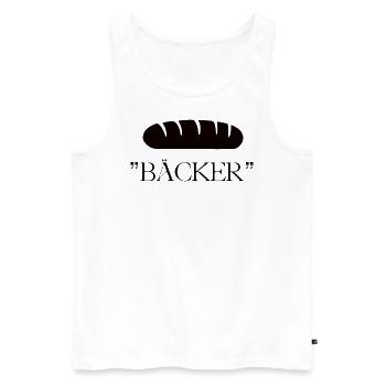 BASIC BÄCKER - Männer Premium Bio Tank Top - Weiß - Vorne - Michal (187cm)