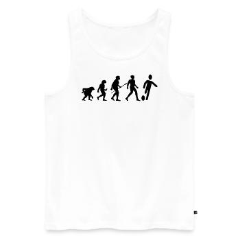 Cool "Evolution Football Shirt" design - Men's Premium Organic Tank Top - white - Front - AI Model Male 178 light (178cm)