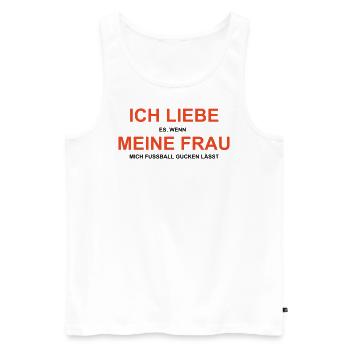 Cooles „Ich Liebe Meine Frau“ Design für Männer - Männer Premium Bio Tank Top - Weiß - Vorne - Michal (187cm)