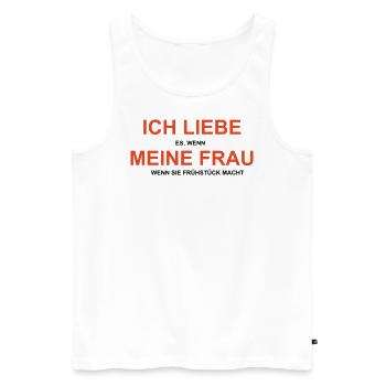 Cooles „Ich Liebe Meine Frau“ Design für Männer - Männer Premium Bio Tank Top - Weiß - Vorne - Michal (187cm)
