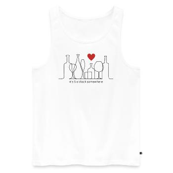 It's 5 o'clock somewhere - Männer Premium Bio Tank Top - Weiß - Vorne - AI Model Male 178 light (178cm)