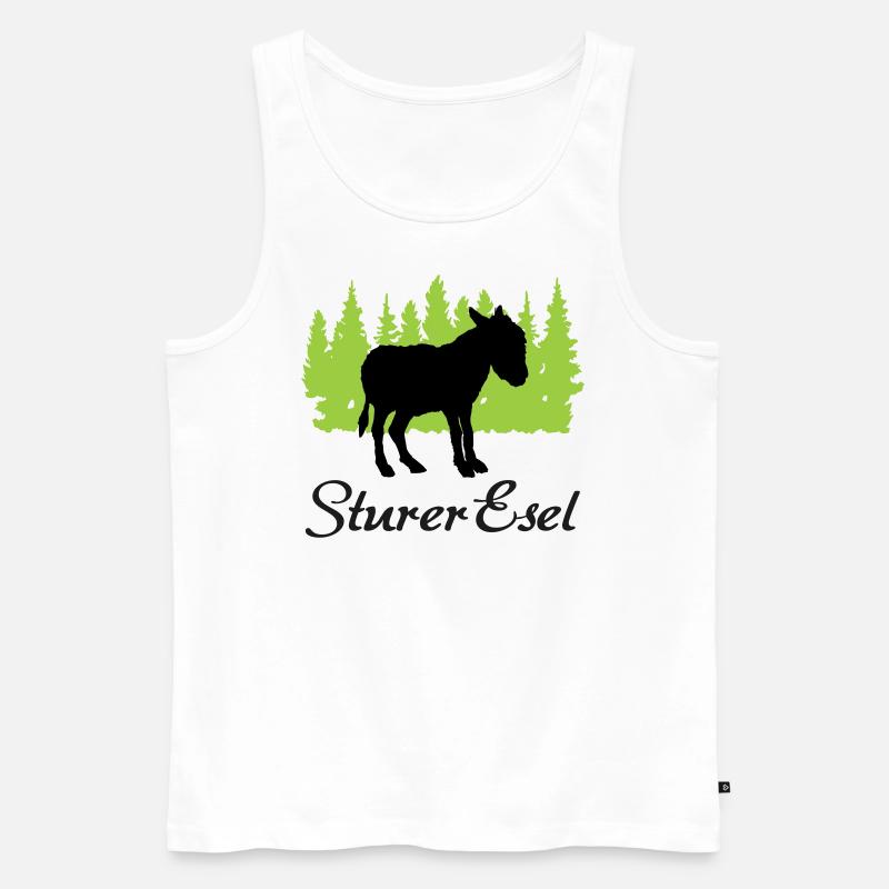 "Sturer Esel: Eigenwillige Beharrlichkeit" - Männer Premium Bio Tank Top - Weiß