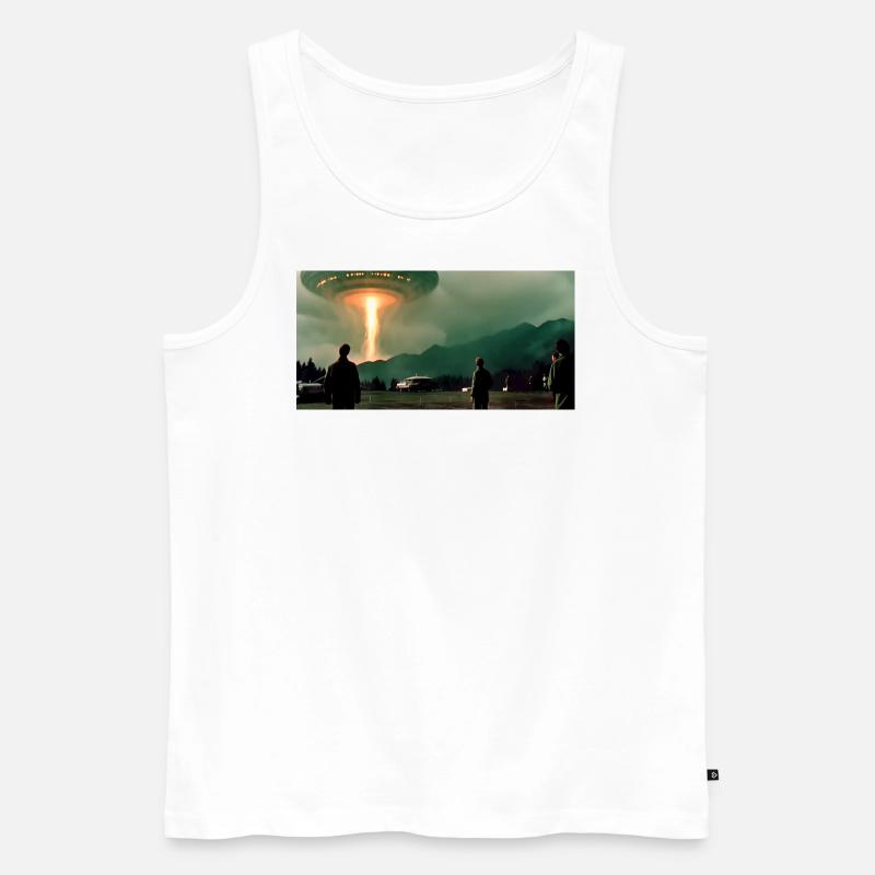 Ufo Attack - Männer Premium Bio Tank Top - Weiß