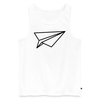 Papierflieger - Männer Premium Bio Tank Top - Weiß - Vorne - Michal (187cm)