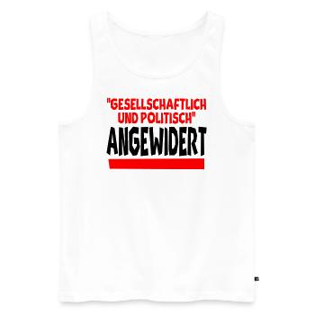 angewidert - Männer Premium Bio Tank Top - Weiß - Vorne - AI Model Male 178 light (178cm)