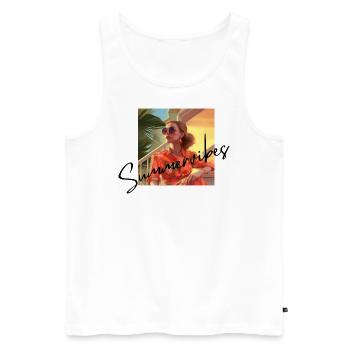 Summervibes - Männer Premium Bio Tank Top - Weiß - Vorne - Michal (187cm)