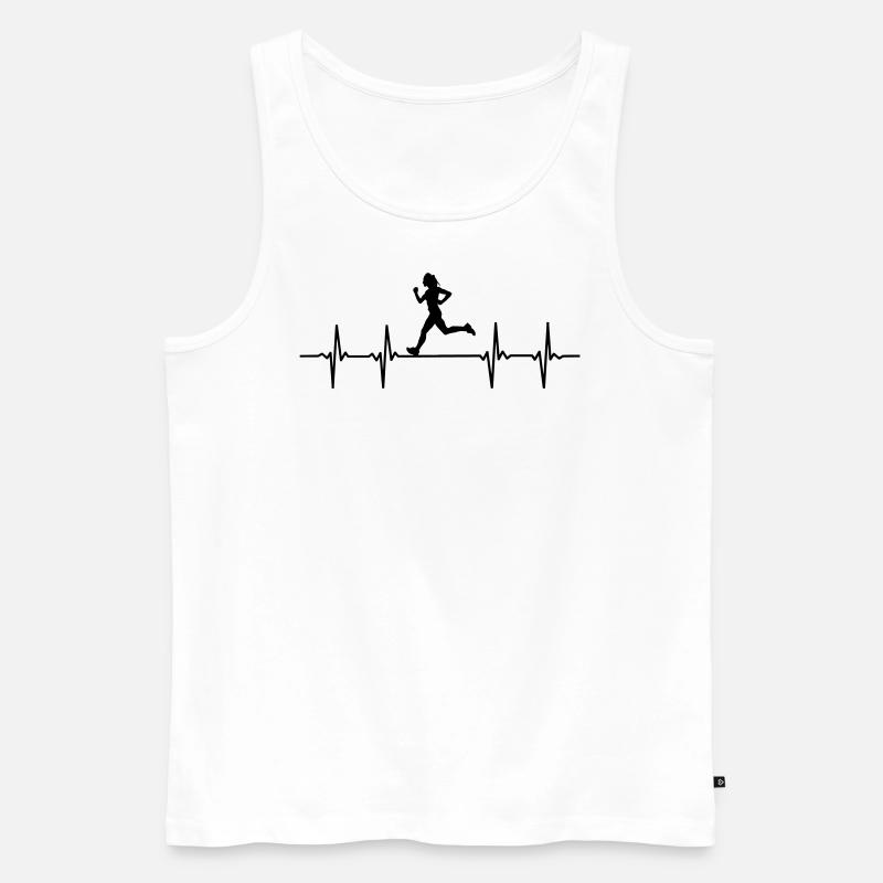 Jogging-Puls Design - Männer Premium Bio Tank Top - Weiß
