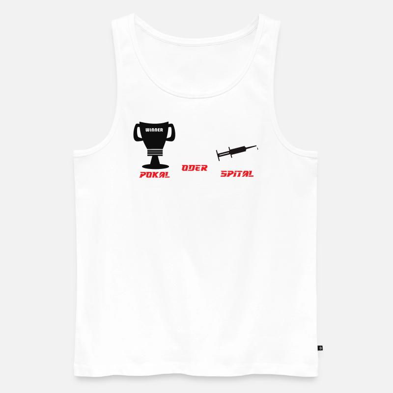 Pokal oder Spital schwarz rot - Männer Premium Bio Tank Top - Weiß
