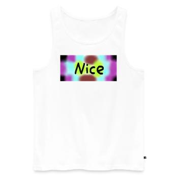 nice - Männer Premium Bio Tank Top - Weiß - Vorne - Michal (187cm)