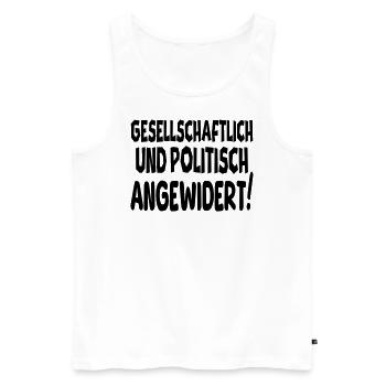 angewidert - Männer Premium Bio Tank Top - Weiß - Vorne - AI Model Male 178 light (178cm)