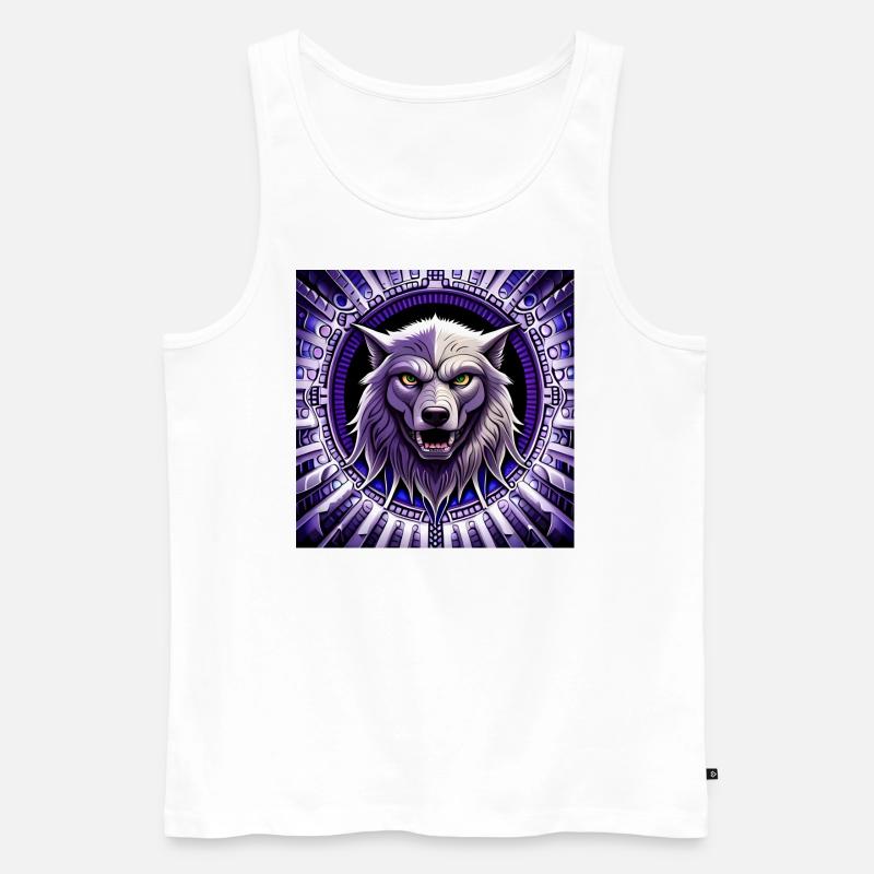Werwolf Lila - Männer Premium Bio Tank Top - Weiß