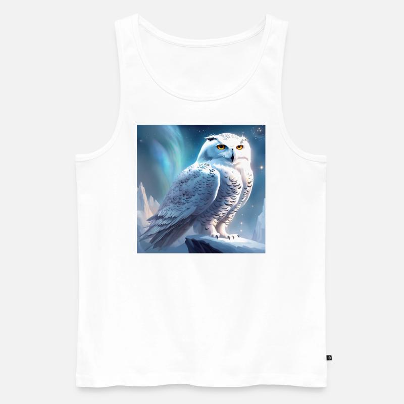 Schnee-Eule - Männer Premium Bio Tank Top - Weiß